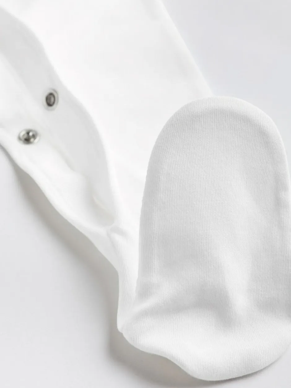 Next White 5 Pack 100% Cotton Baby Sleepsuits (0-18mths) Hot
