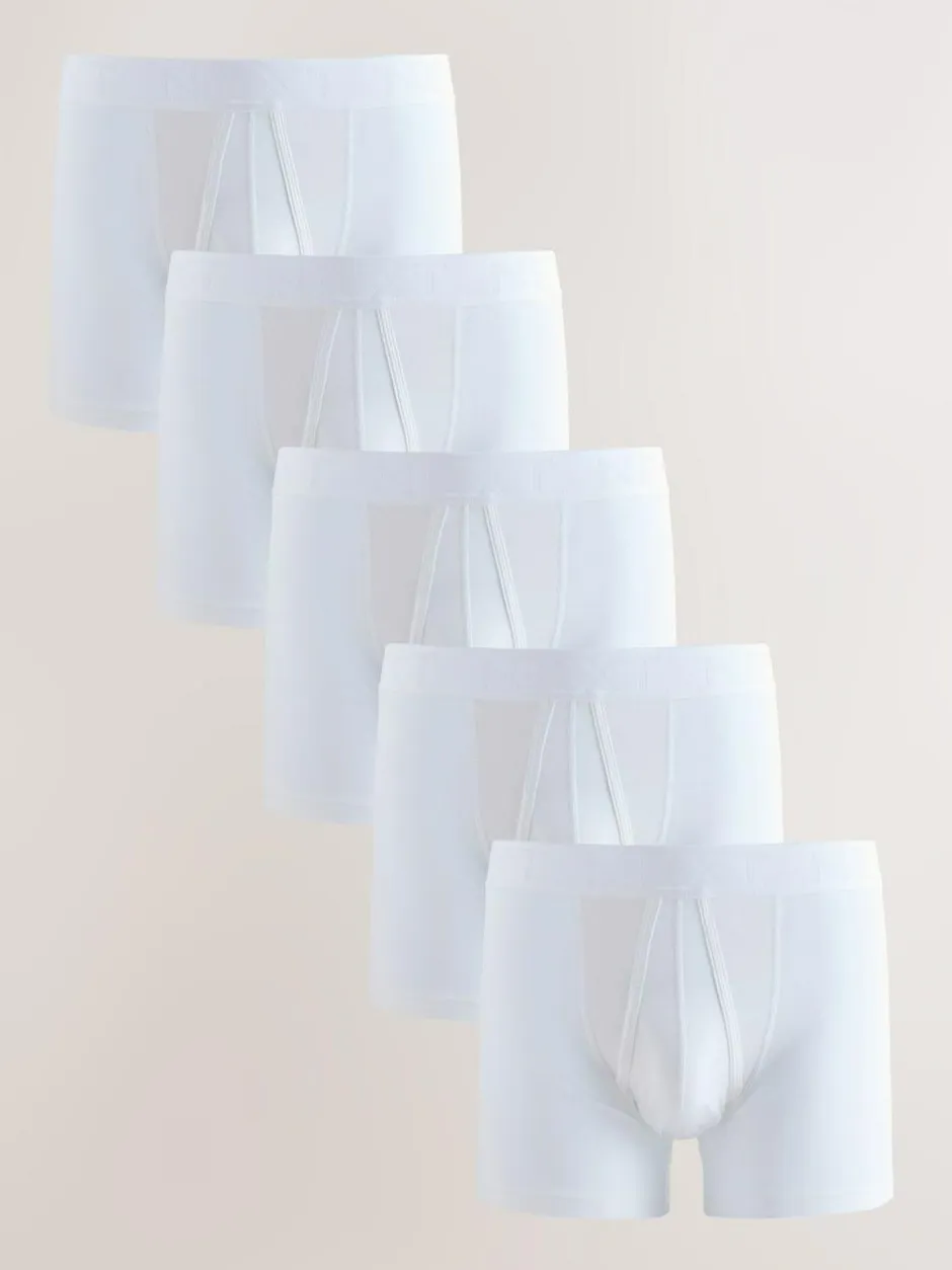 Next White 5 Pack A-Front Cotton Rich Boxers Outlet