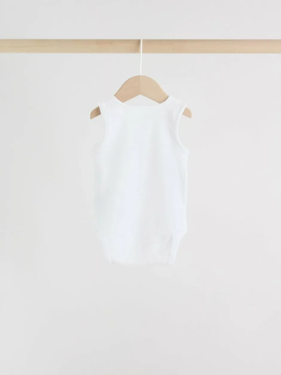 Next White 5 Pack Baby Vest Bodysuits Discount