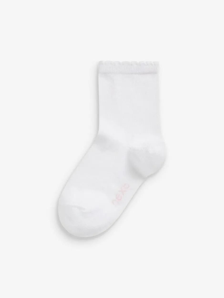 Next 10 Pack Cotton Rich School Ankle Socks White Best