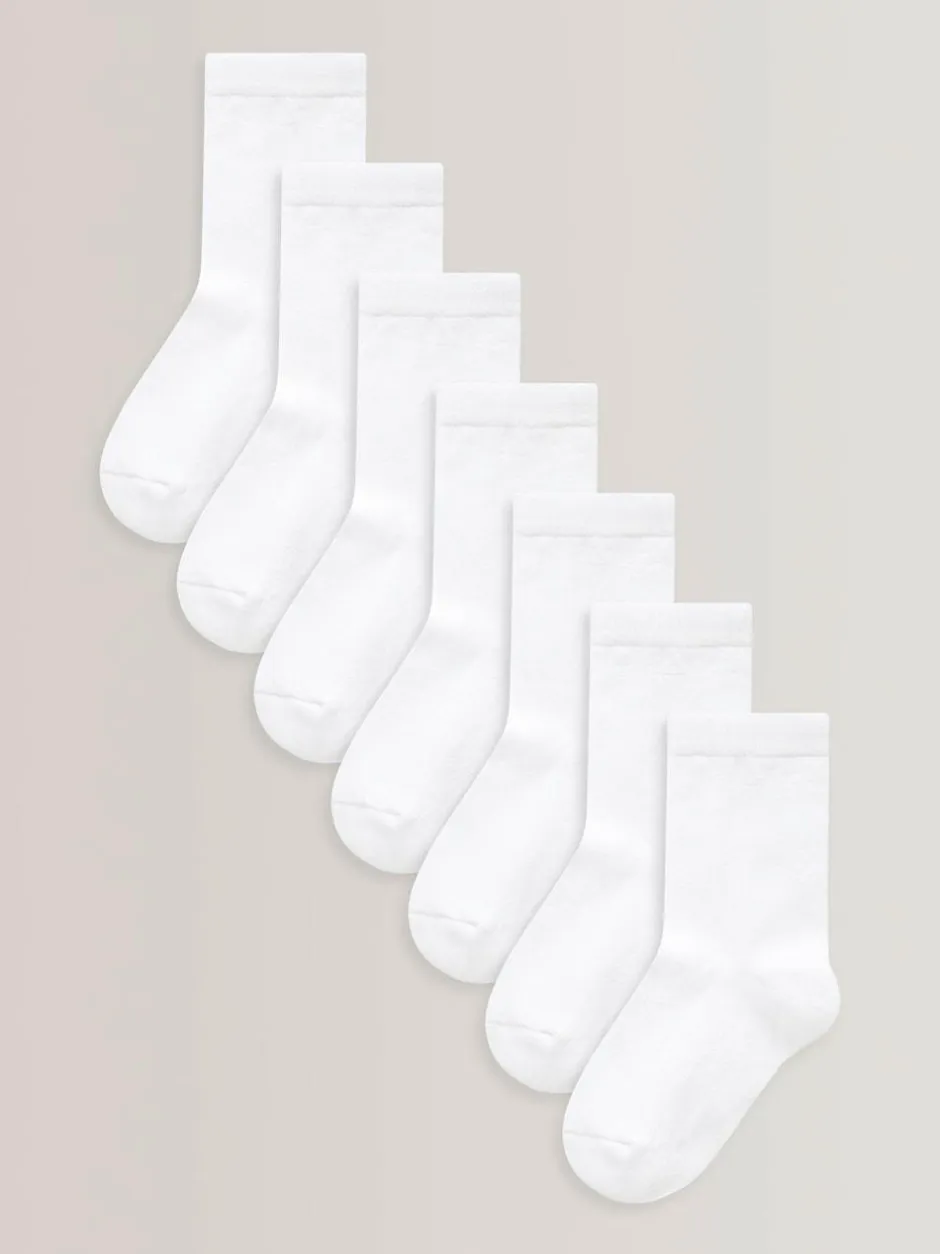 Next 7 Pack Cotton Rich Socks White Outlet