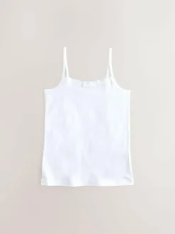 Next White 3 Pack Elastic Strappy Cami Vests (1.5-16yrs) Hot