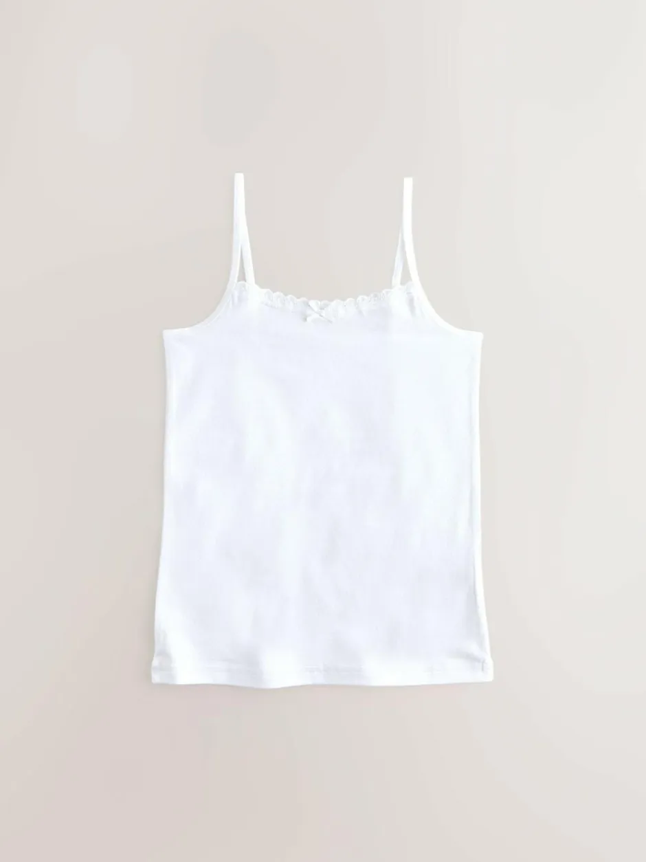Next White 3 Pack Elastic Strappy Cami Vests (1.5-16yrs) Hot