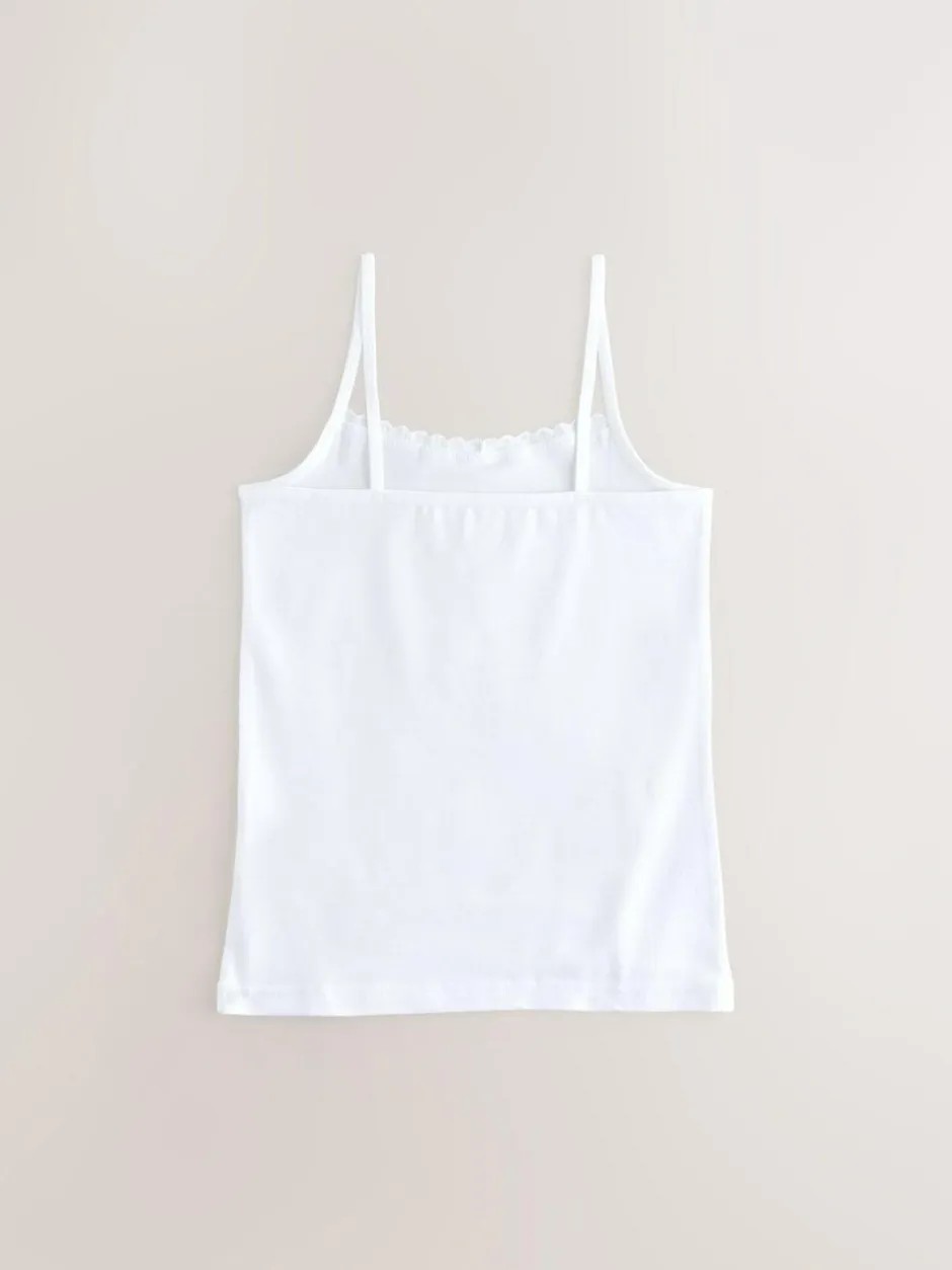 Next White 3 Pack Elastic Strappy Cami Vests (1.5-16yrs) Hot