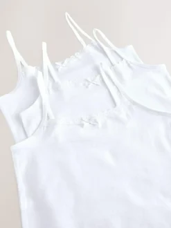 Next White 3 Pack Elastic Strappy Cami Vests (1.5-16yrs) Hot