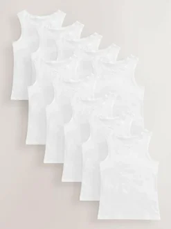 Next White 10 Pack Lace Trim Vest (1.5-16yrs) Sale