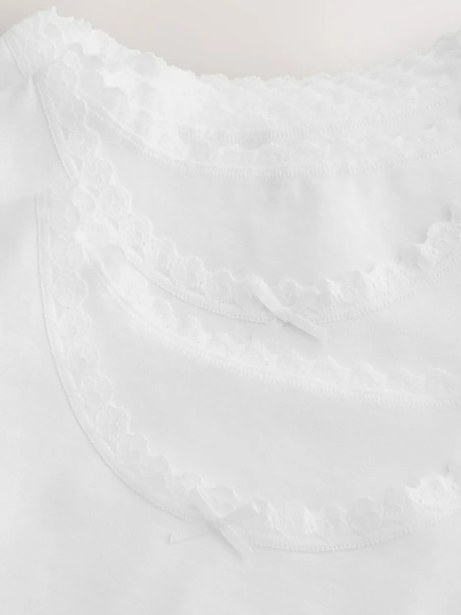 Next White 10 Pack Lace Trim Vest (1.5-16yrs) Sale