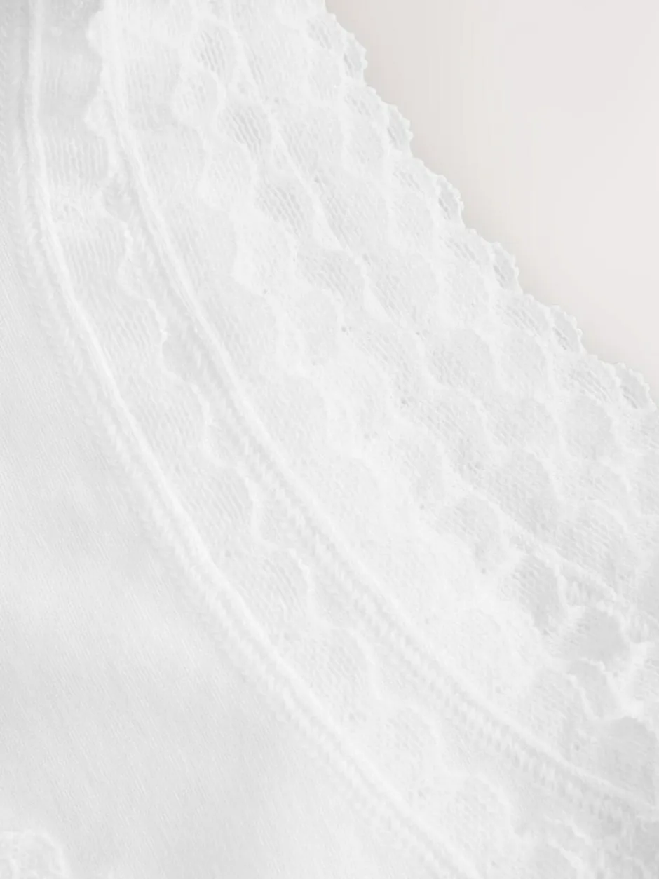 Next White 10 Pack Lace Trim Vest (1.5-16yrs) Sale