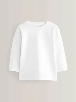 Next 2 Pack Long Sleeve T-Shirts (3mths-7yrs) White Discount