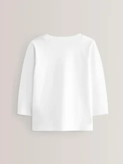 Next 2 Pack Long Sleeve T-Shirts (3mths-7yrs) White Discount