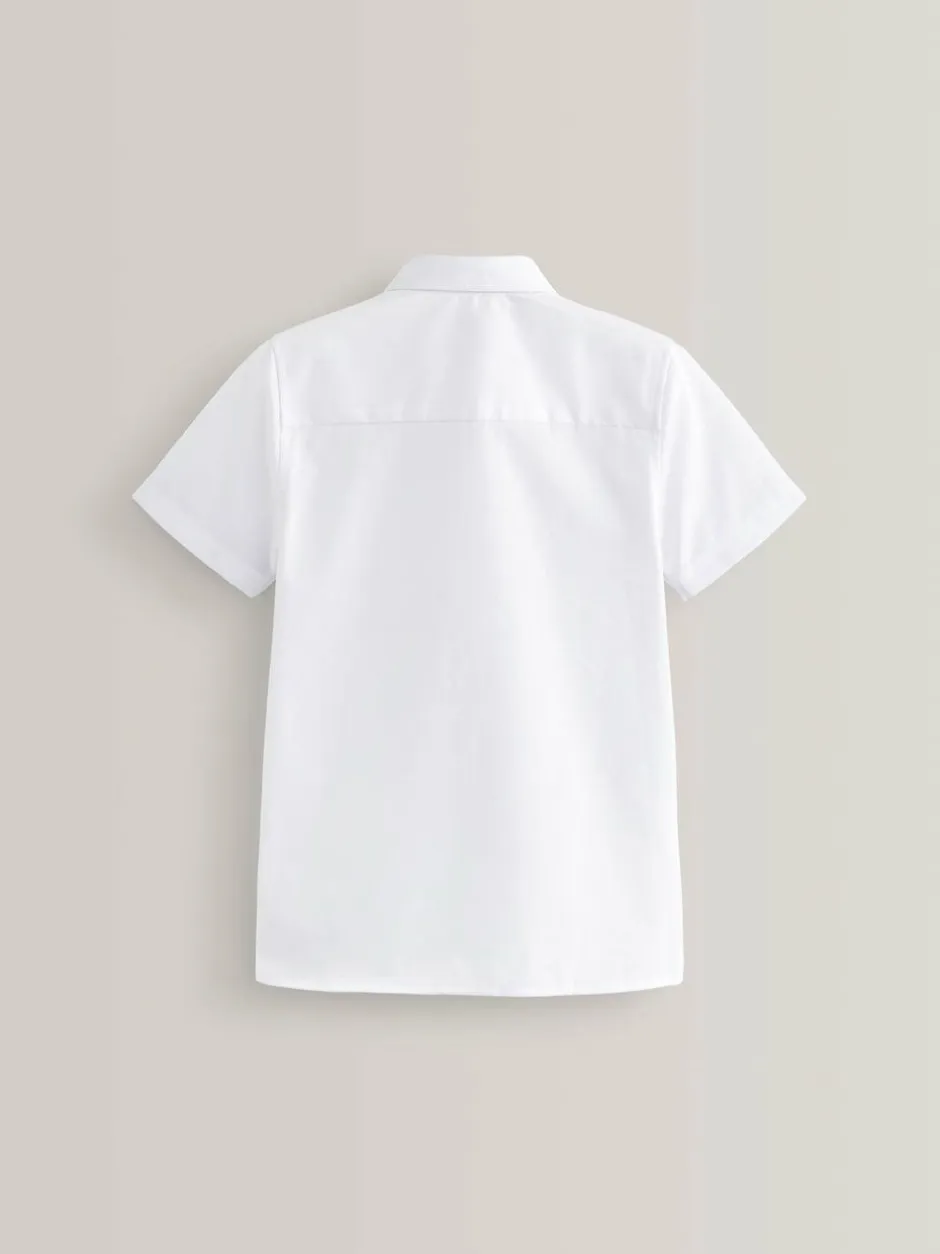 Next White 2 Pack Short Sleeve Stretch School Shirts (3-16yrs)