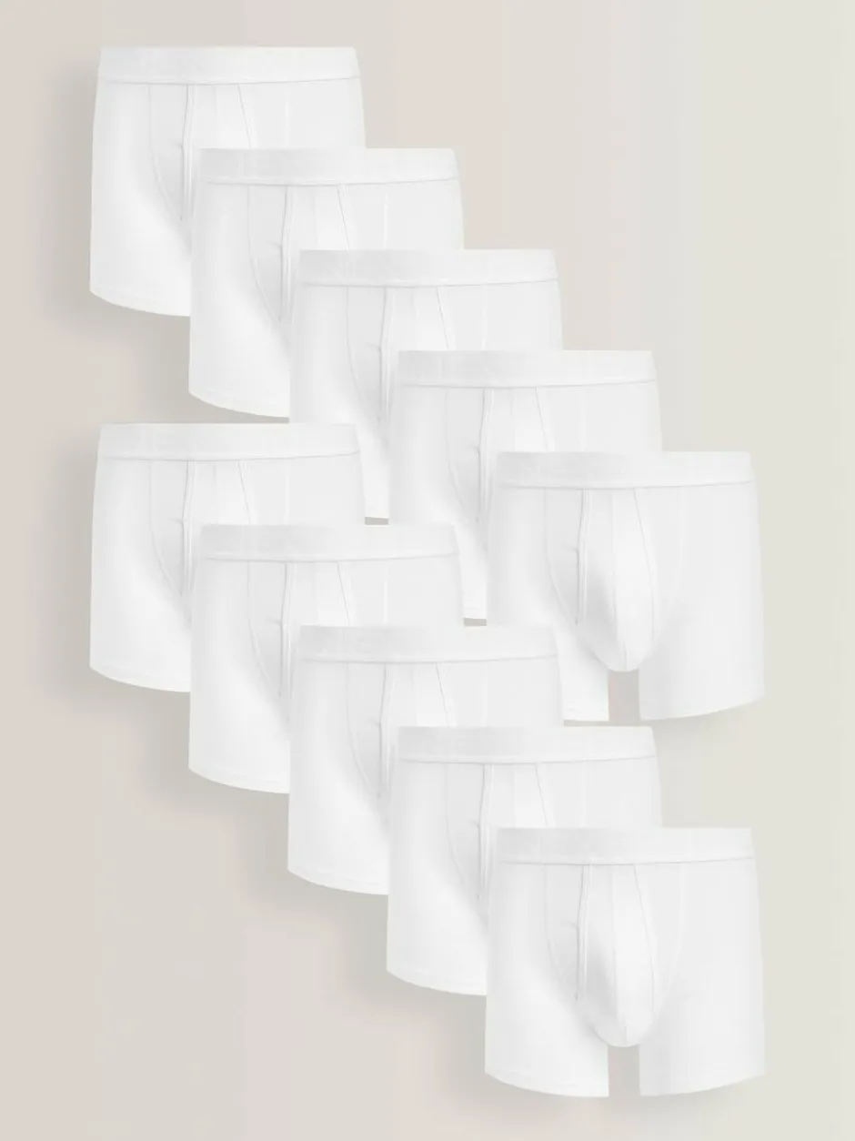 Next White A-Front Boxers 10 Pack Discount