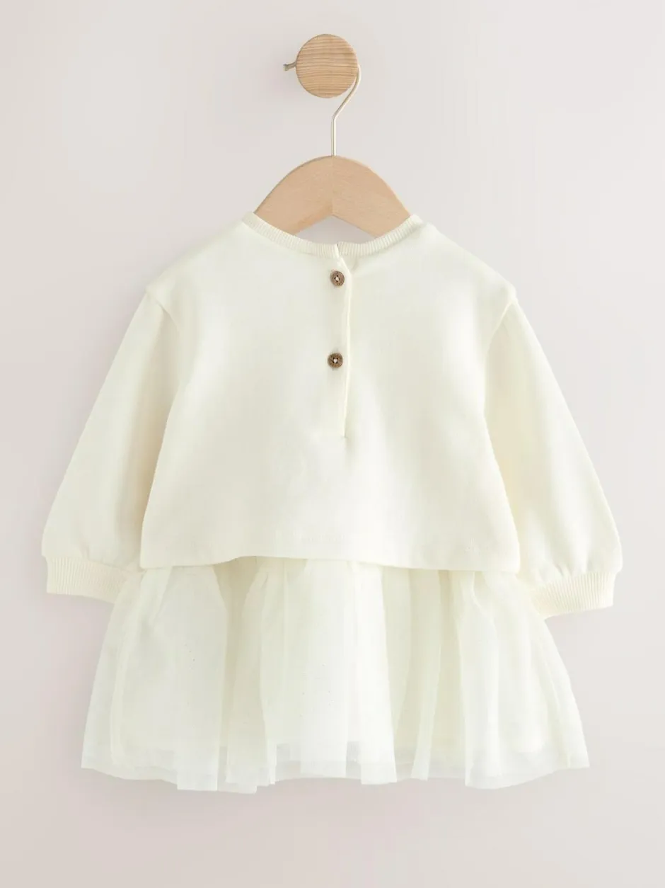 Next Baby Twofer Mesh Dress (0mths-2yrs) White Discount