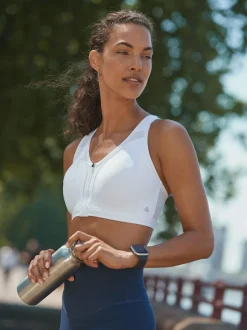 Next B-GG Active Sports High Impact Dry Tech Zip Front Bra White Hot