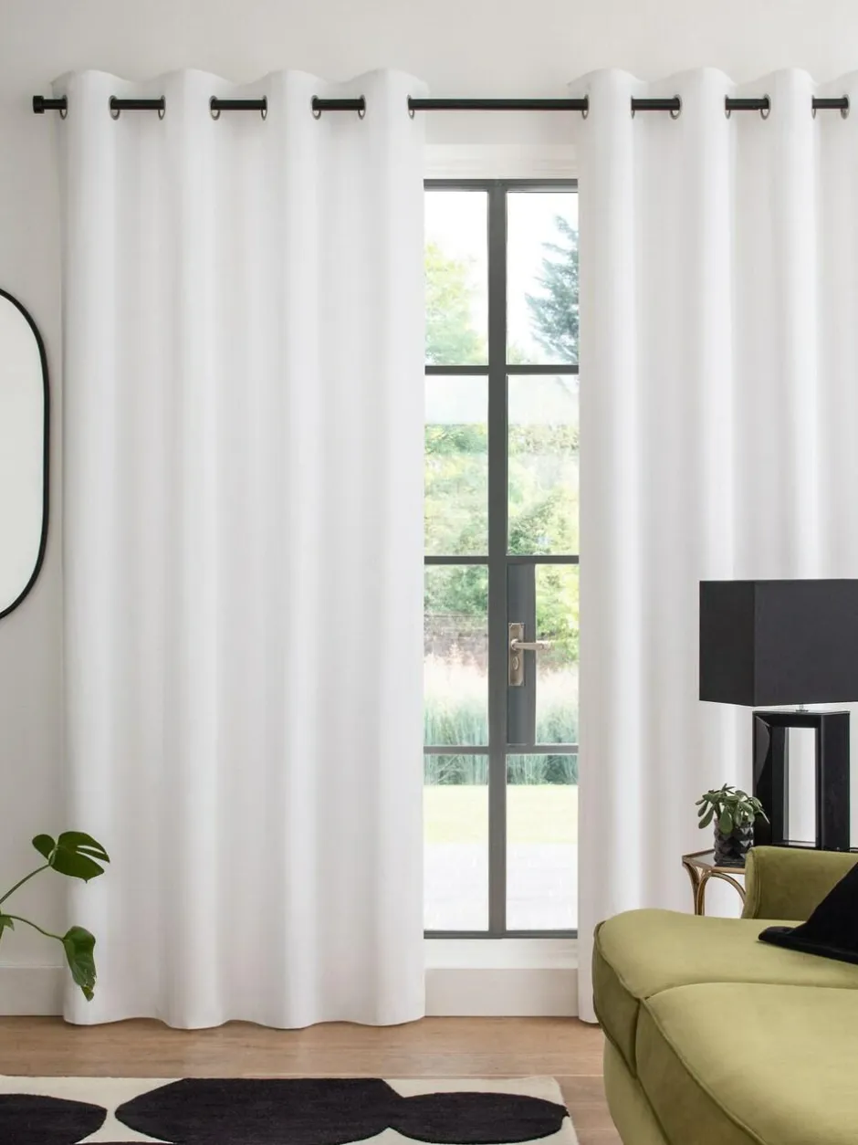 Next White Blackout/Thermal Cotton Eyelet Curtains