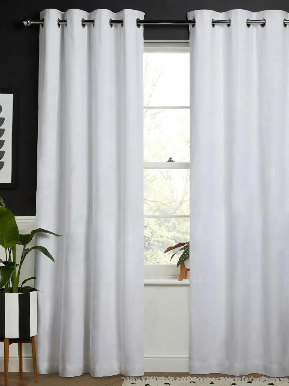 Next White Blackout/Thermal Cotton Eyelet Curtains