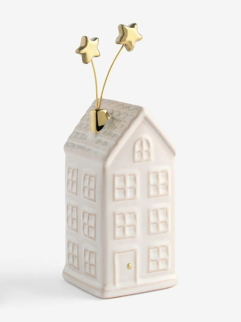 Next White Ceramic Winter House Ornament Best