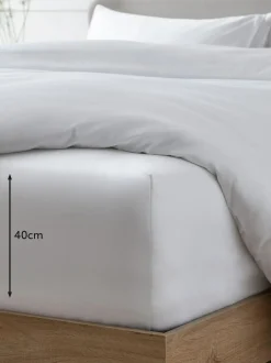 Next White Collection Luxe 400 Thread Count Egyptian Extra Deep Fitted Cotton Sateen Sheet Hot