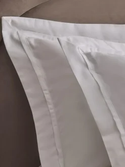 Next Collection Luxe 1000 Thread Count Sateen Oxford Luxury Duvet Cover and Pillowcase Set White Hot