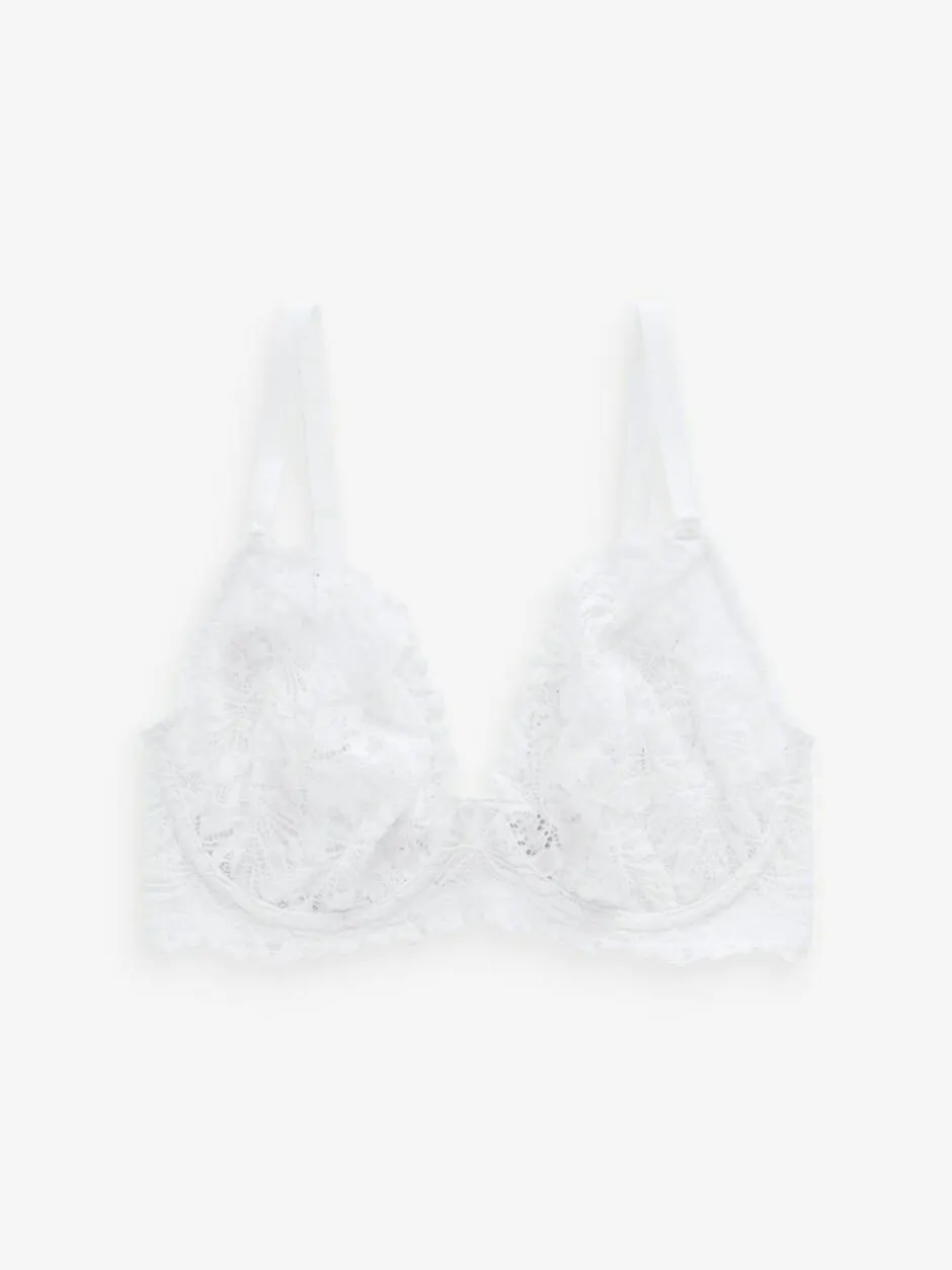 Next White DD+ Non Pad Plunge Lace Ultimate Comfort Bra Discount