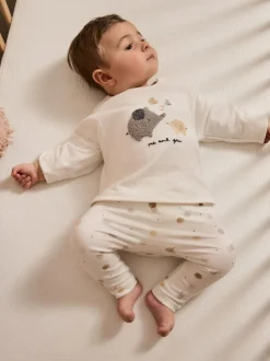 Next White Delicate Safari Top and Leggings Baby Set (0mths-2yrs) New