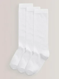 Next White Diamond 3 Pack Cotton Rich Knee High School Socks Discount