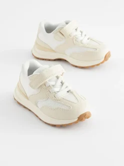 Next Elastic Lace Touch Fastening Trainers White Hot