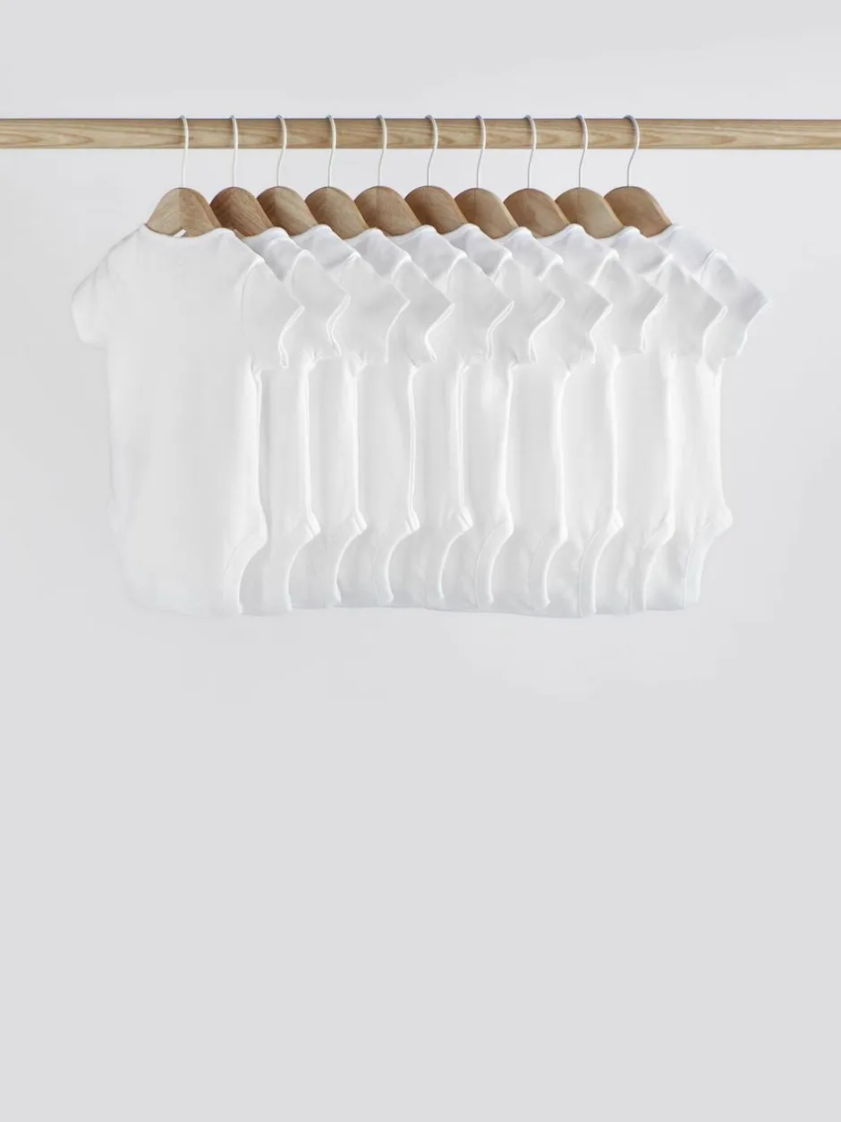 Next White Essential 10 Pack Short Sleeve Bodysuits Best