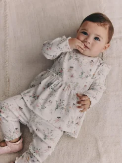 Next White Fairy Long Sleeve Frill Top And Leggings Baby 2 Piece Set (0mths-2yrs) New