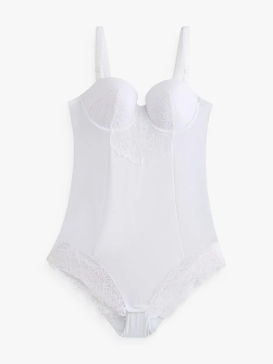 Next Firm Tummy Control Cupped Lace Body White Sale