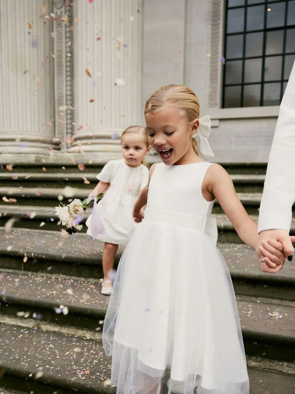 Next Flower Girl Bow Dress (3mths-16yrs) White Hot