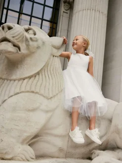 Next Flower Girl Bow Dress (3mths-16yrs) White Hot