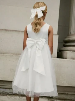 Next Flower Girl Bow Dress (3mths-16yrs) White Hot