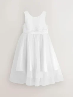 Next Flower Girl Bow Dress (3mths-16yrs) White Hot