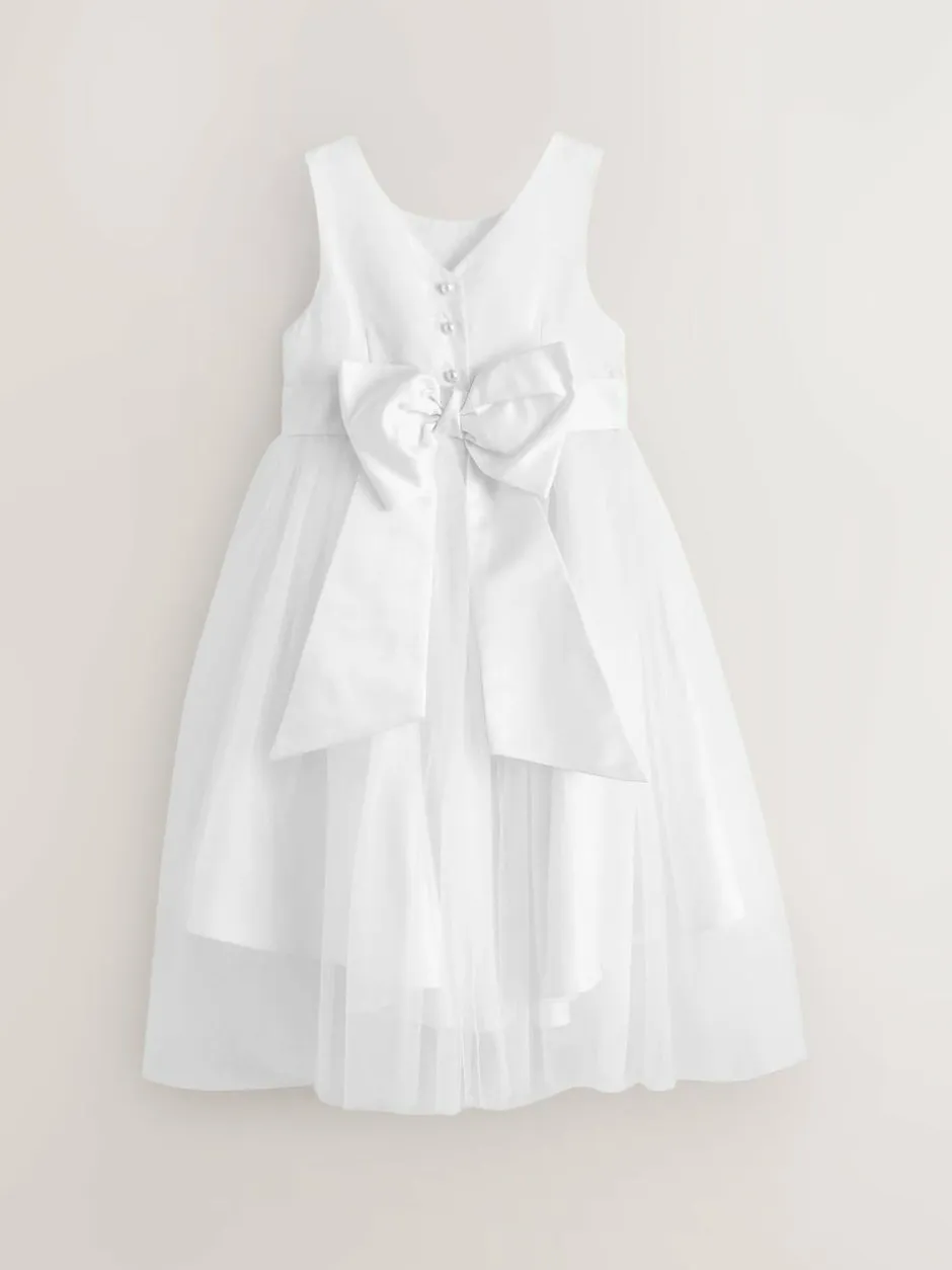 Next Flower Girl Bow Dress (3mths-16yrs) White Hot