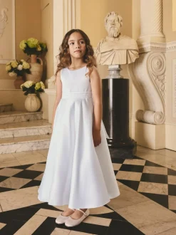 Next White Flower Girl Bow Dress (6-13yrs)