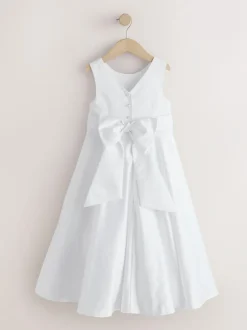 Next White Flower Girl Bow Dress (6-13yrs)