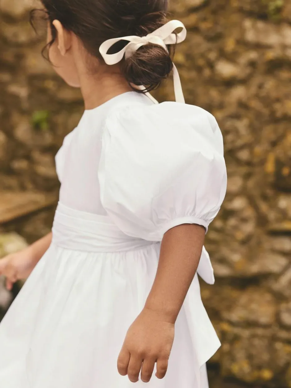 Next Flower Girl Taffeta Bow Dress (3mths-8yrs) White Clearance