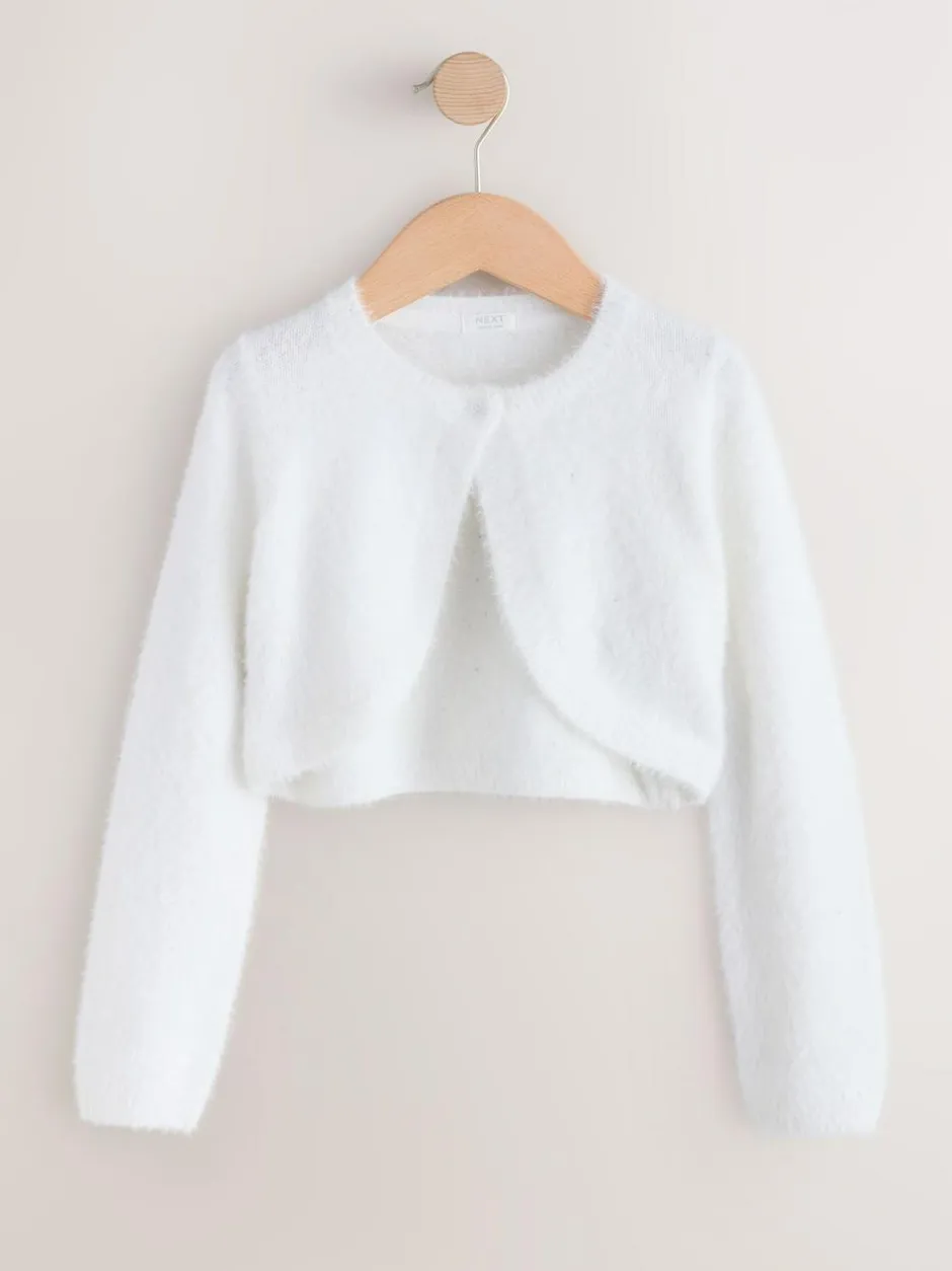 Next Fluffy Occasion Shrug (12mths-16yrs) White Best