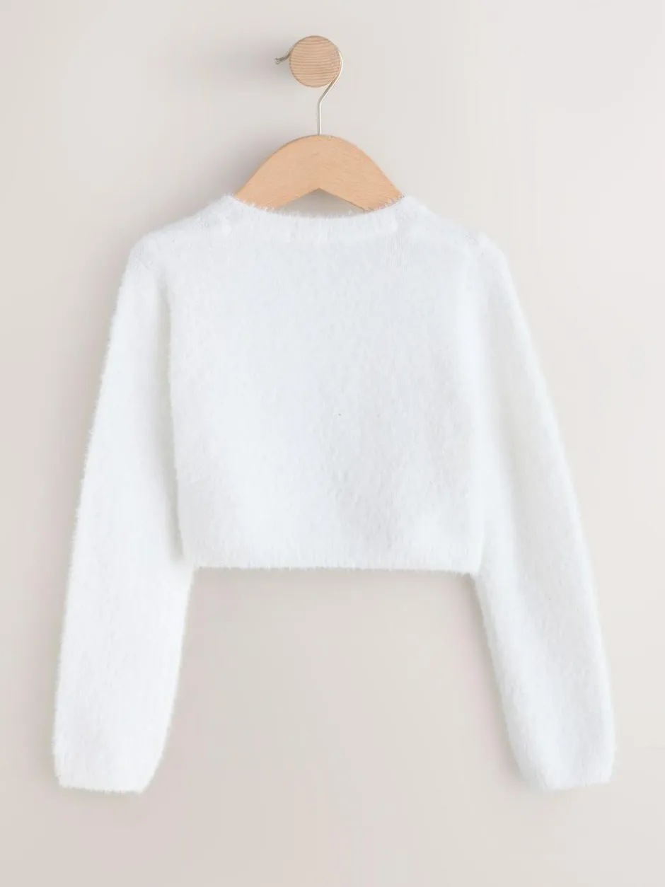 Next Fluffy Occasion Shrug (12mths-16yrs) White Best