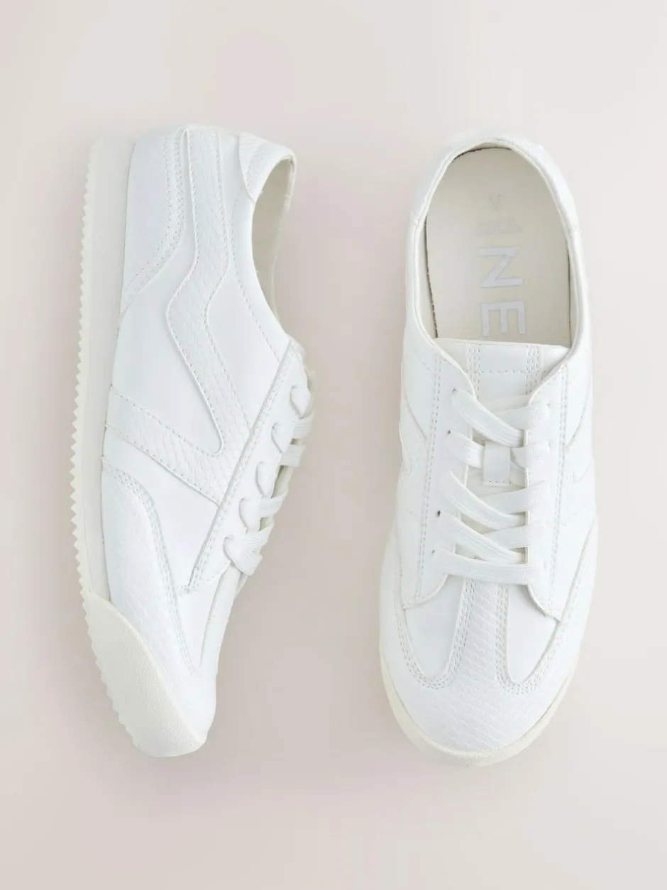 Next Forever Comfort® Slimeline Side Stripe Lace Up Trainers White Hot