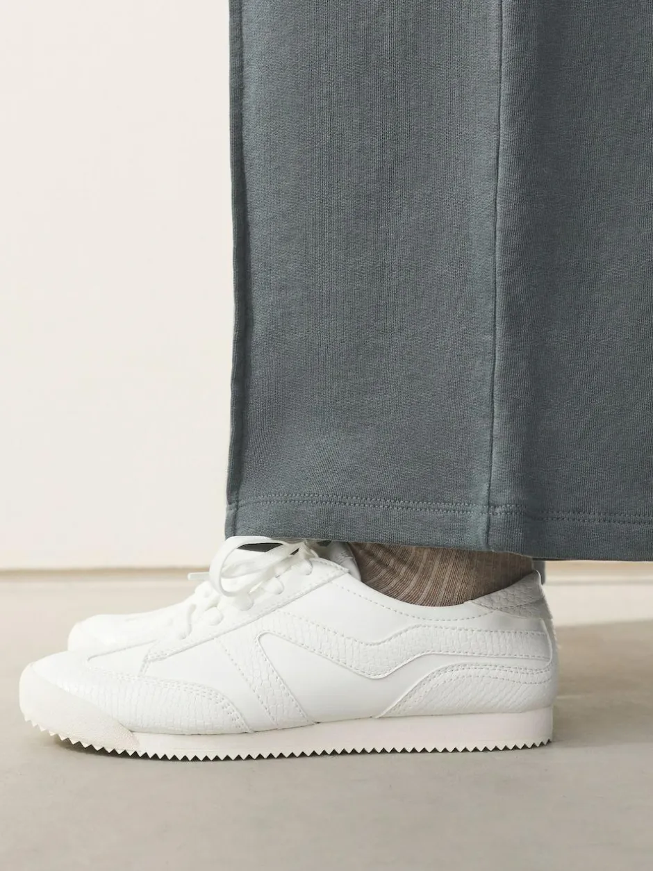 Next Forever Comfort® Slimeline Side Stripe Lace Up Trainers White Hot