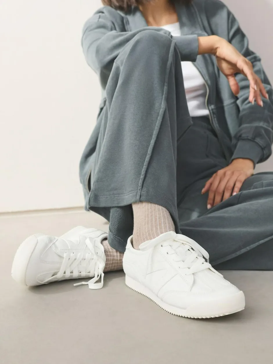 Next Forever Comfort® Slimeline Side Stripe Lace Up Trainers White Hot