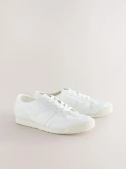 Next Forever Comfort® Slimeline Side Stripe Lace Up Trainers White Hot