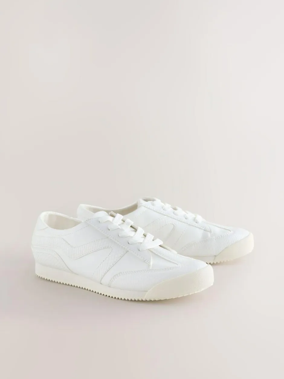 Next Forever Comfort® Slimeline Side Stripe Lace Up Trainers White Hot