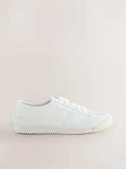 Next Forever Comfort® Slimeline Side Stripe Lace Up Trainers White Hot