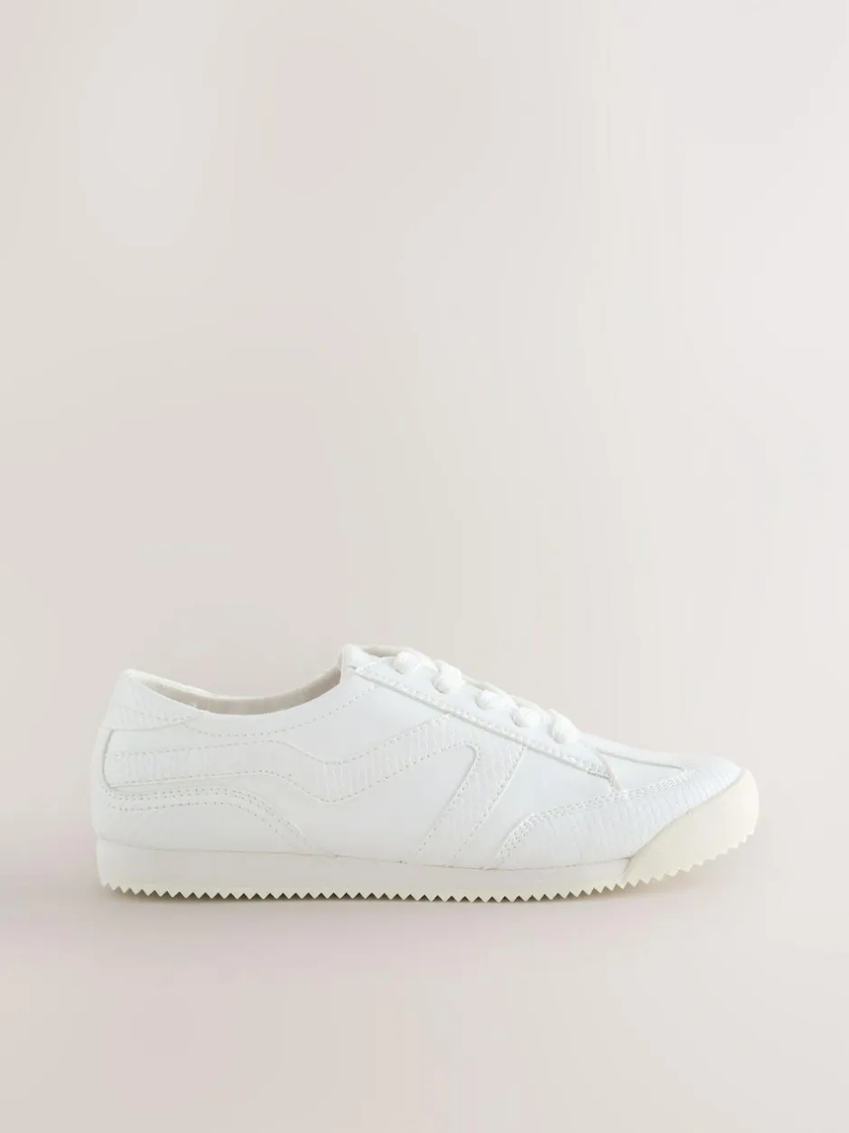 Next Forever Comfort® Slimeline Side Stripe Lace Up Trainers White Hot