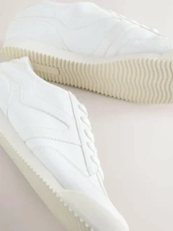 Next Forever Comfort® Slimeline Side Stripe Lace Up Trainers White Hot