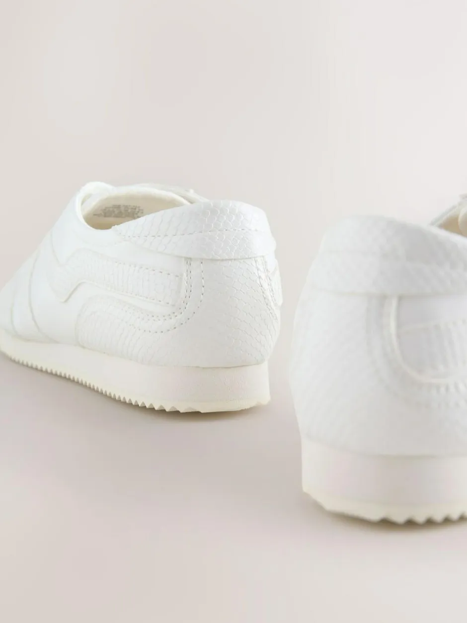 Next Forever Comfort® Slimeline Side Stripe Lace Up Trainers White Hot