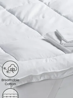 Next White Fresh 100% Cotton Mattress Topper Outlet